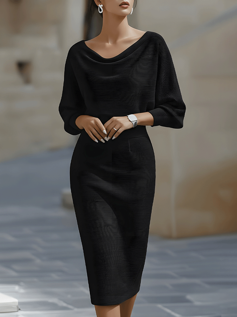 Juliette Draped Batwing Midi Dress