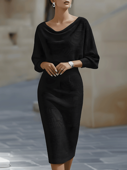 Juliette Draped Batwing Midi Dress