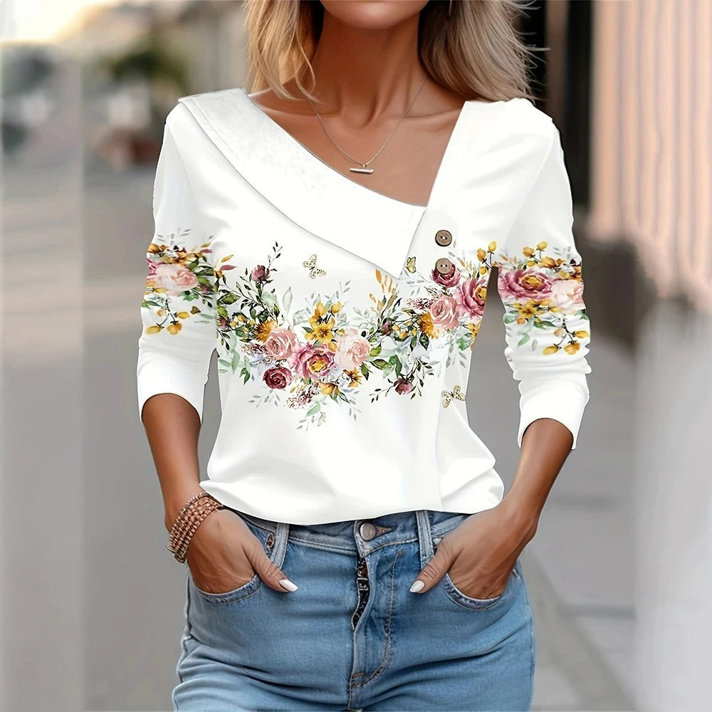 Trisha Long Sleeve Floral Print Shirt