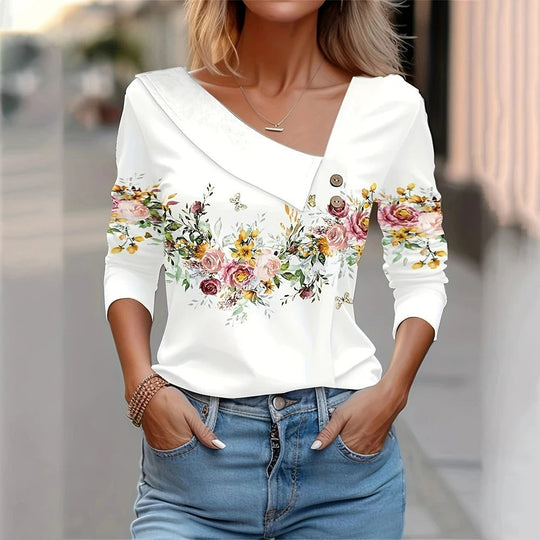 Trisha Long Sleeve Floral Print Shirt