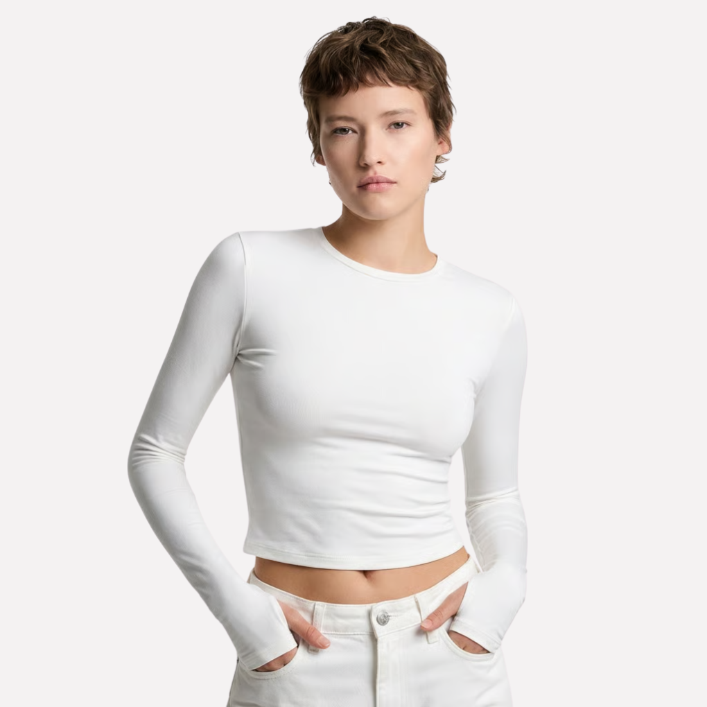 Valiora Long Sleeve Crop Top