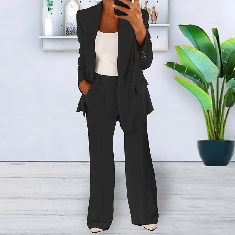 Solenne Pantsuit Wide Leg Trousers Two Piece