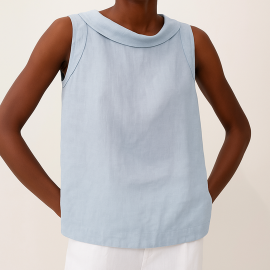 Belle Sleeveless Roll Collar Tank Top