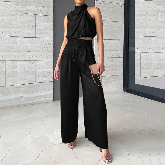 Aviora Polyester High Waisted Two Piece Set
