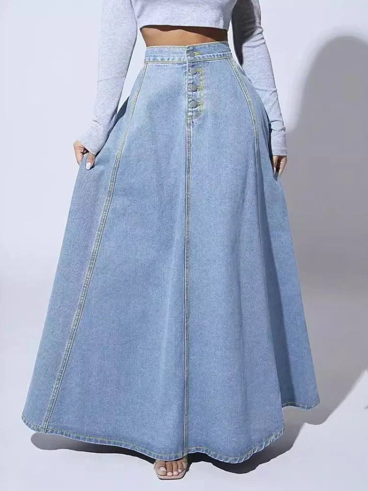 Soleane Denim A-Line Skirt