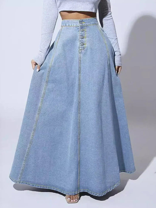 Soleane Denim A-Line Skirt