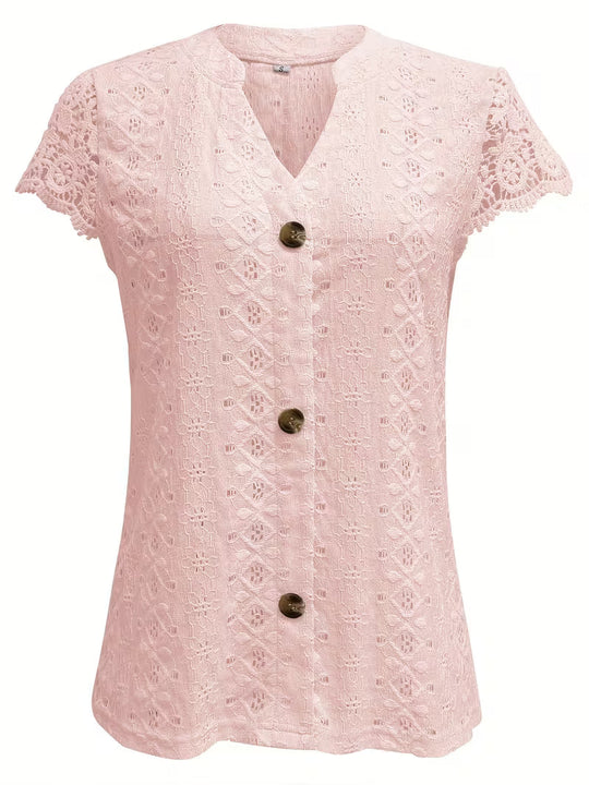 Galatea Button V-Neck T-Shirt