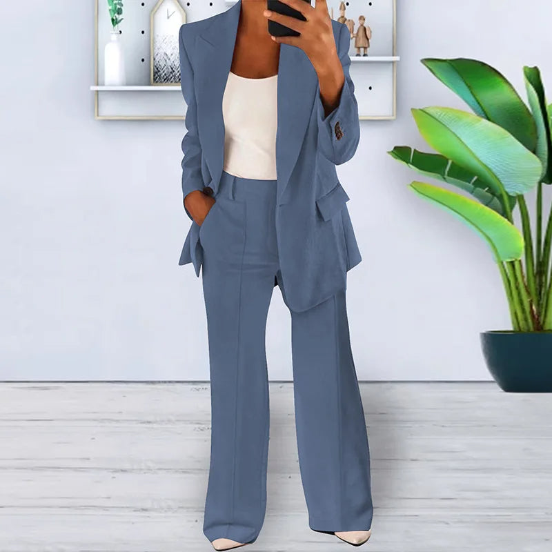 Solenne Pantsuit Wide Leg Trousers Two Piece