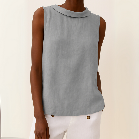 Belle Sleeveless Roll Collar Tank Top