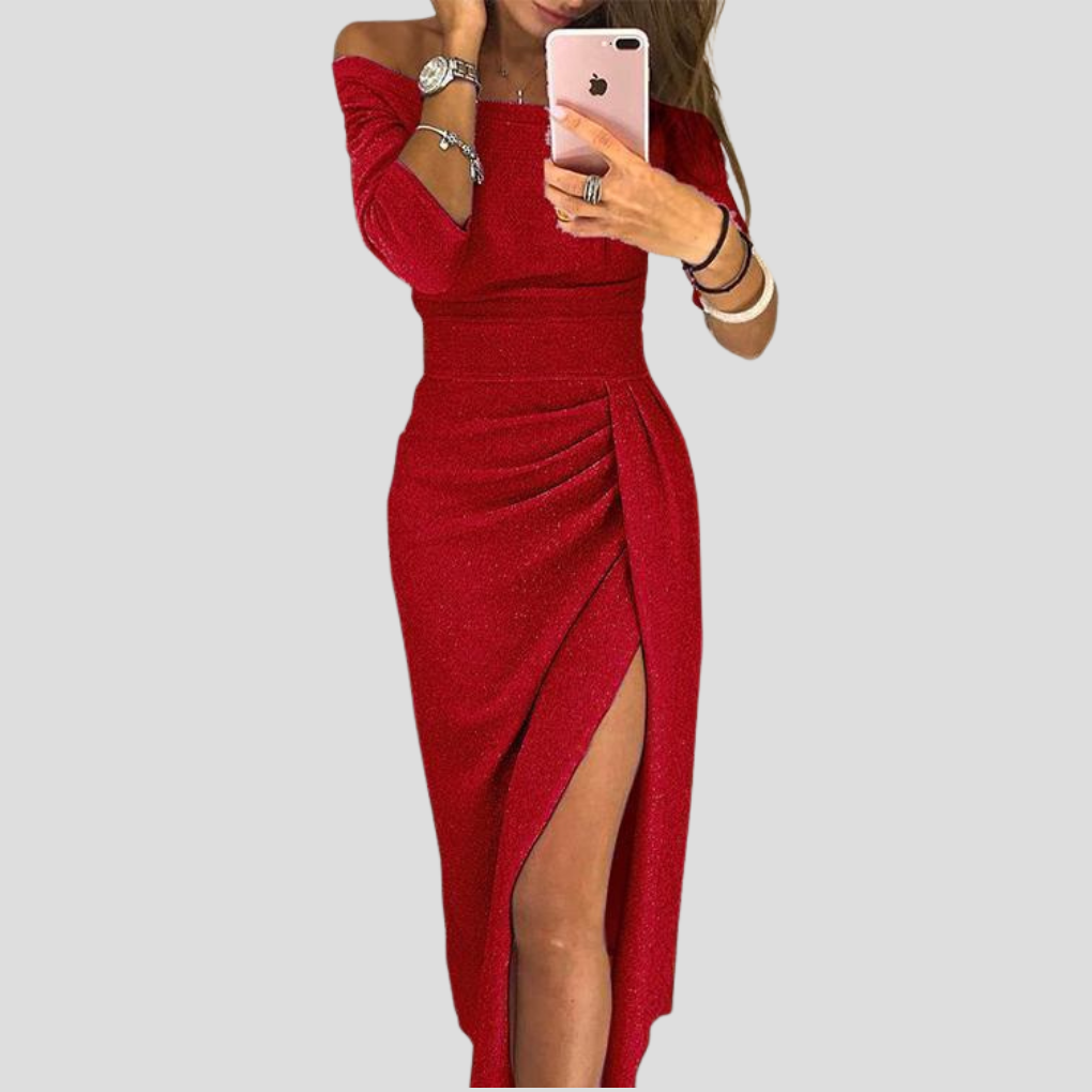 Margot V-Hybrid Neckline Bodycon Maxi Dress