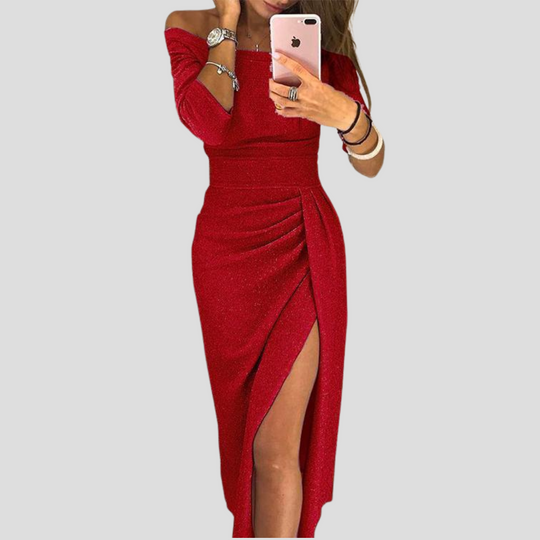 Margot V-Hybrid Neckline Bodycon Maxi Dress