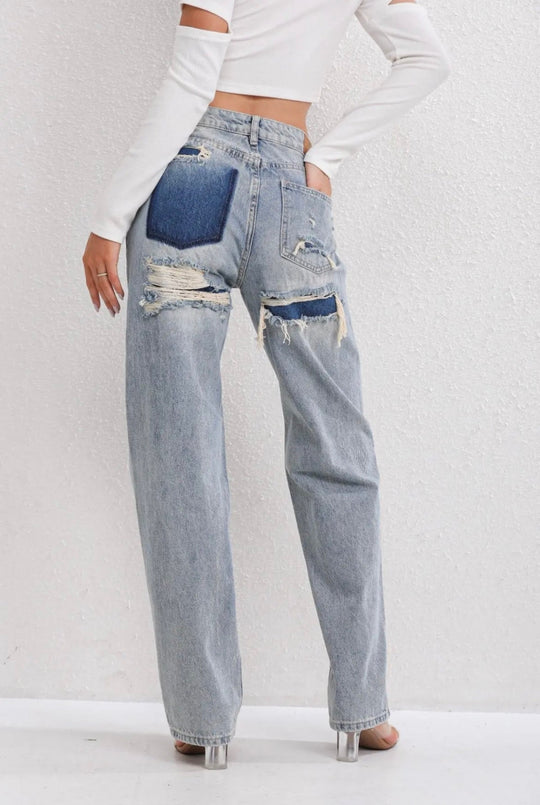 Marelva Vintage Look Ripped Jeans