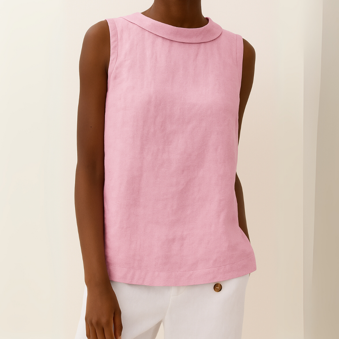 Belle Sleeveless Roll Collar Tank Top