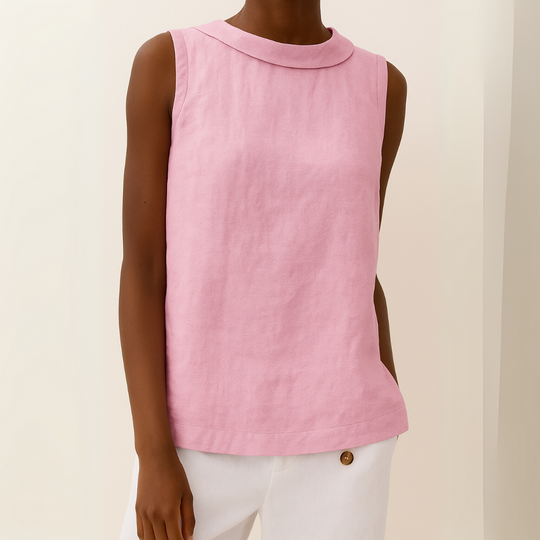 Belle Sleeveless Roll Collar Tank Top