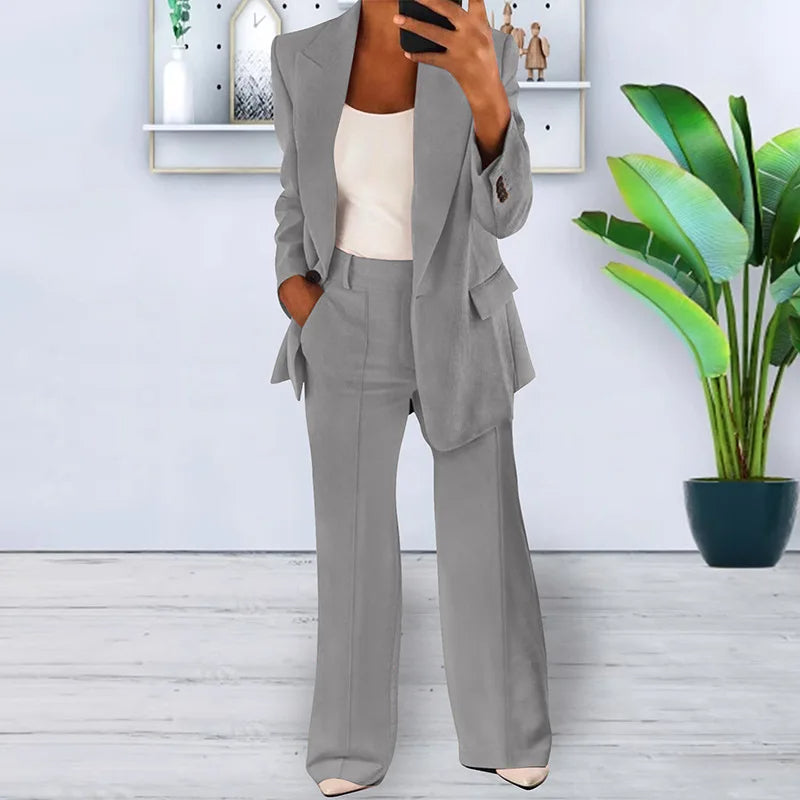 Solenne Pantsuit Wide Leg Trousers Two Piece