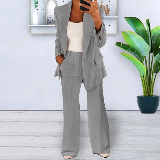 Solenne Pantsuit Wide Leg Trousers Two Piece