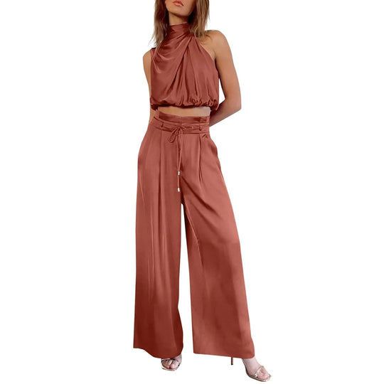 Aviora Polyester High Waisted Two Piece Set