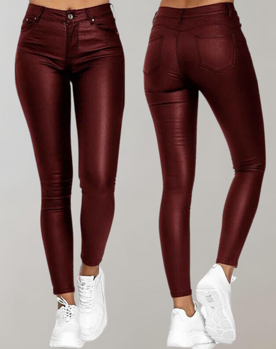 Rosea High Waist PU Leather Pants