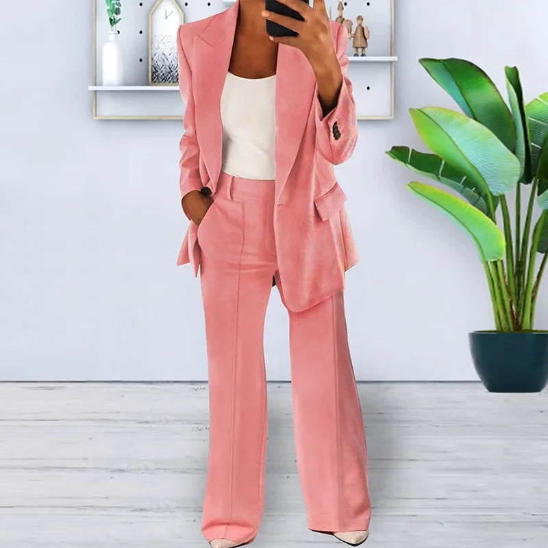 Solenne Pantsuit Wide Leg Trousers Two Piece
