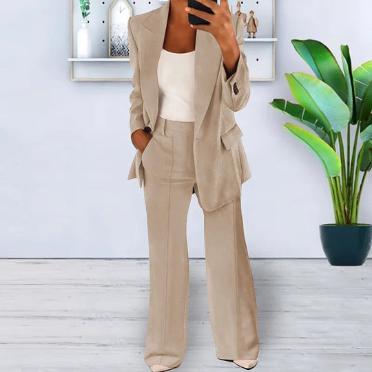 Solenne Pantsuit Wide Leg Trousers Two Piece