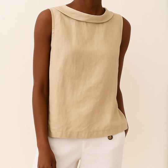 Belle Sleeveless Roll Collar Tank Top