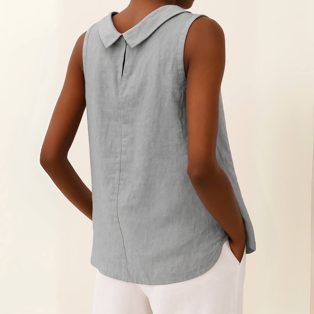 Belle Sleeveless Roll Collar Tank Top