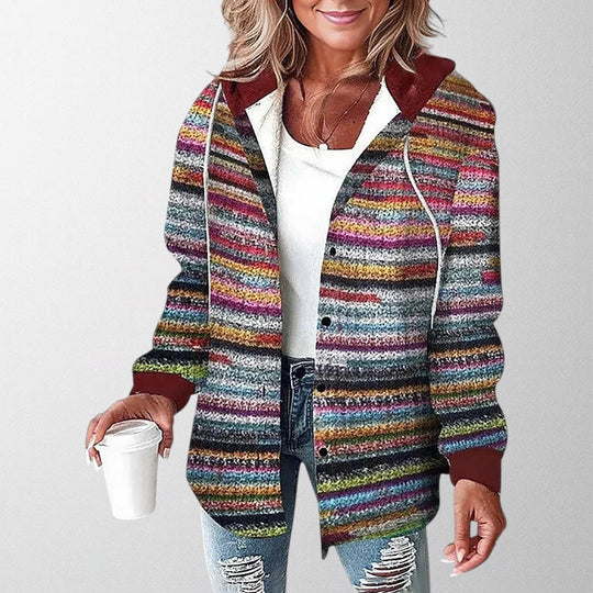 Vienne Hooded Checkered Cardigan