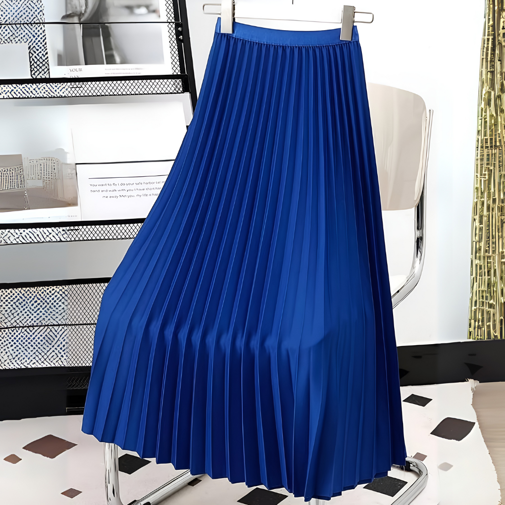 Rosavelle Satin Pleated High Waist Skirt