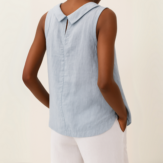 Belle Sleeveless Roll Collar Tank Top