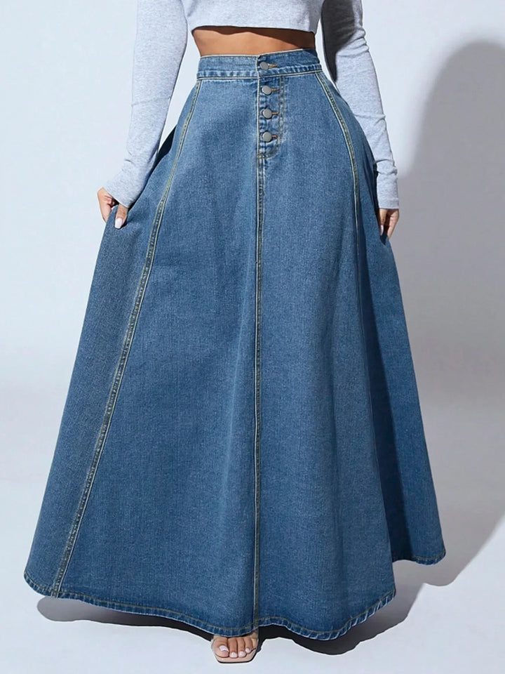 Soleane Denim A-Line Skirt