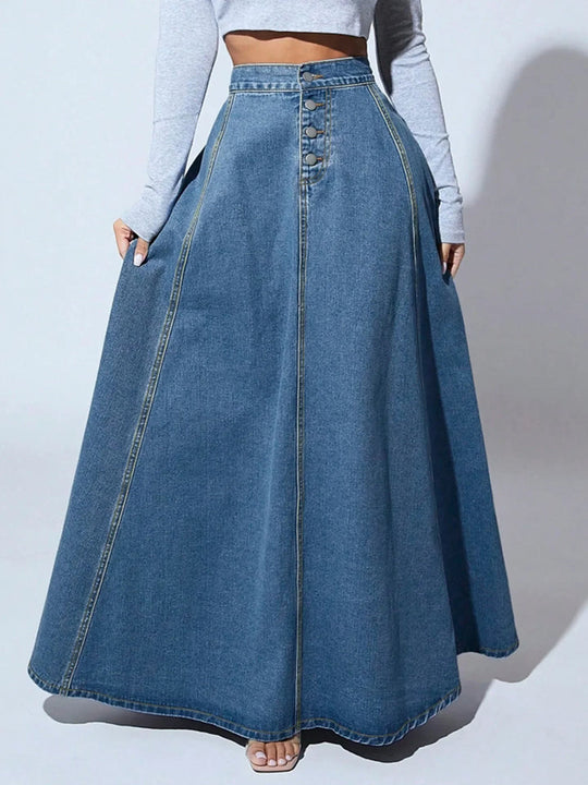 Soleane Denim A-Line Skirt