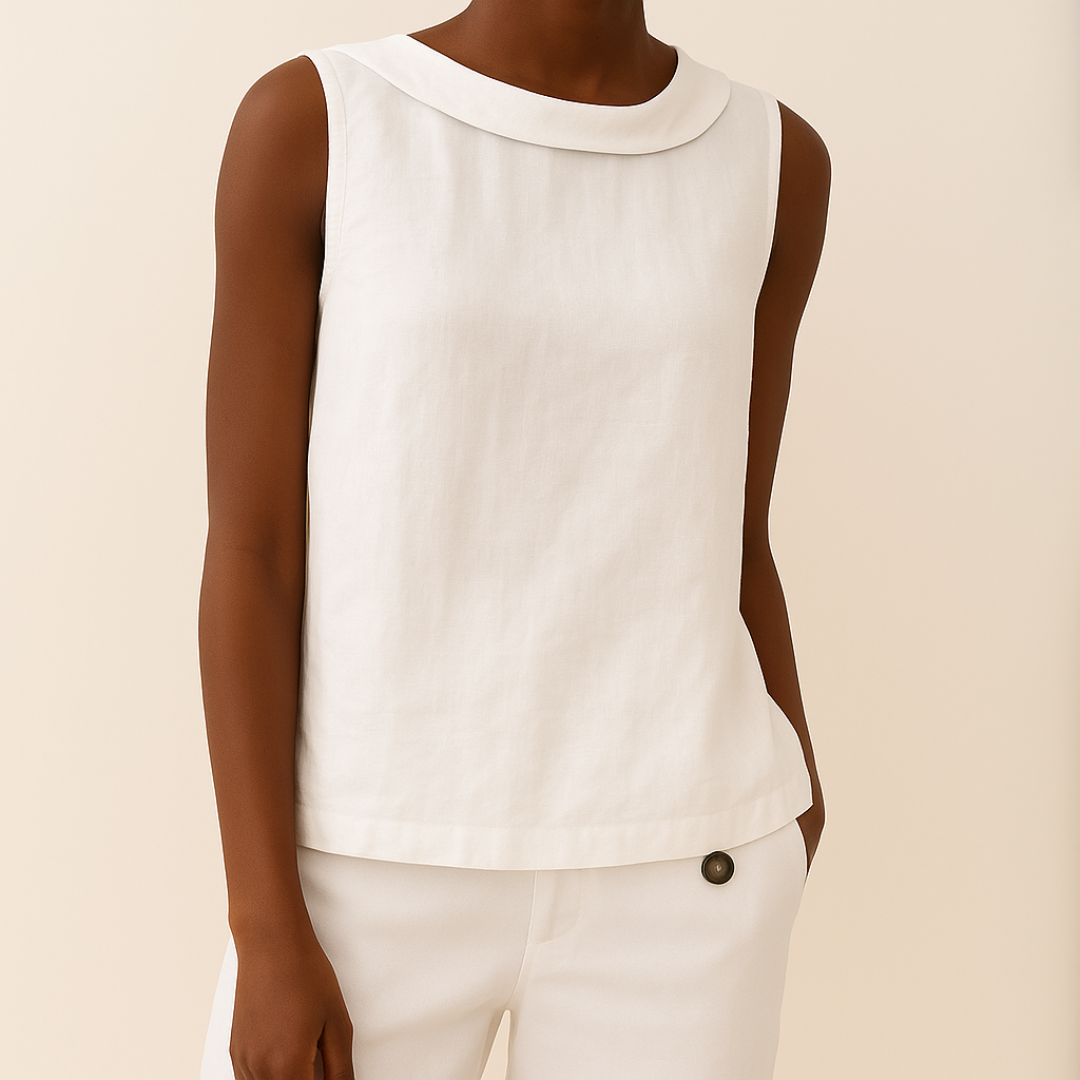 Belle Sleeveless Roll Collar Tank Top
