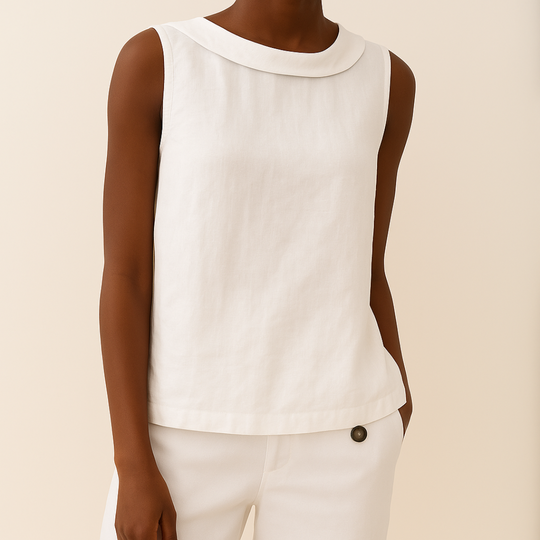 Belle Sleeveless Roll Collar Tank Top