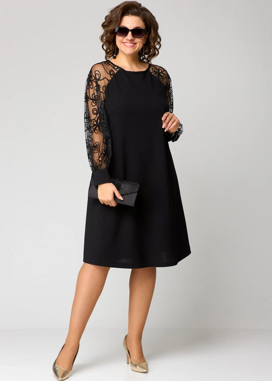Celeste Floral Sleeve Lace Midi Dress