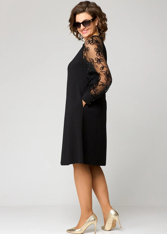 Celeste Floral Sleeve Lace Midi Dress