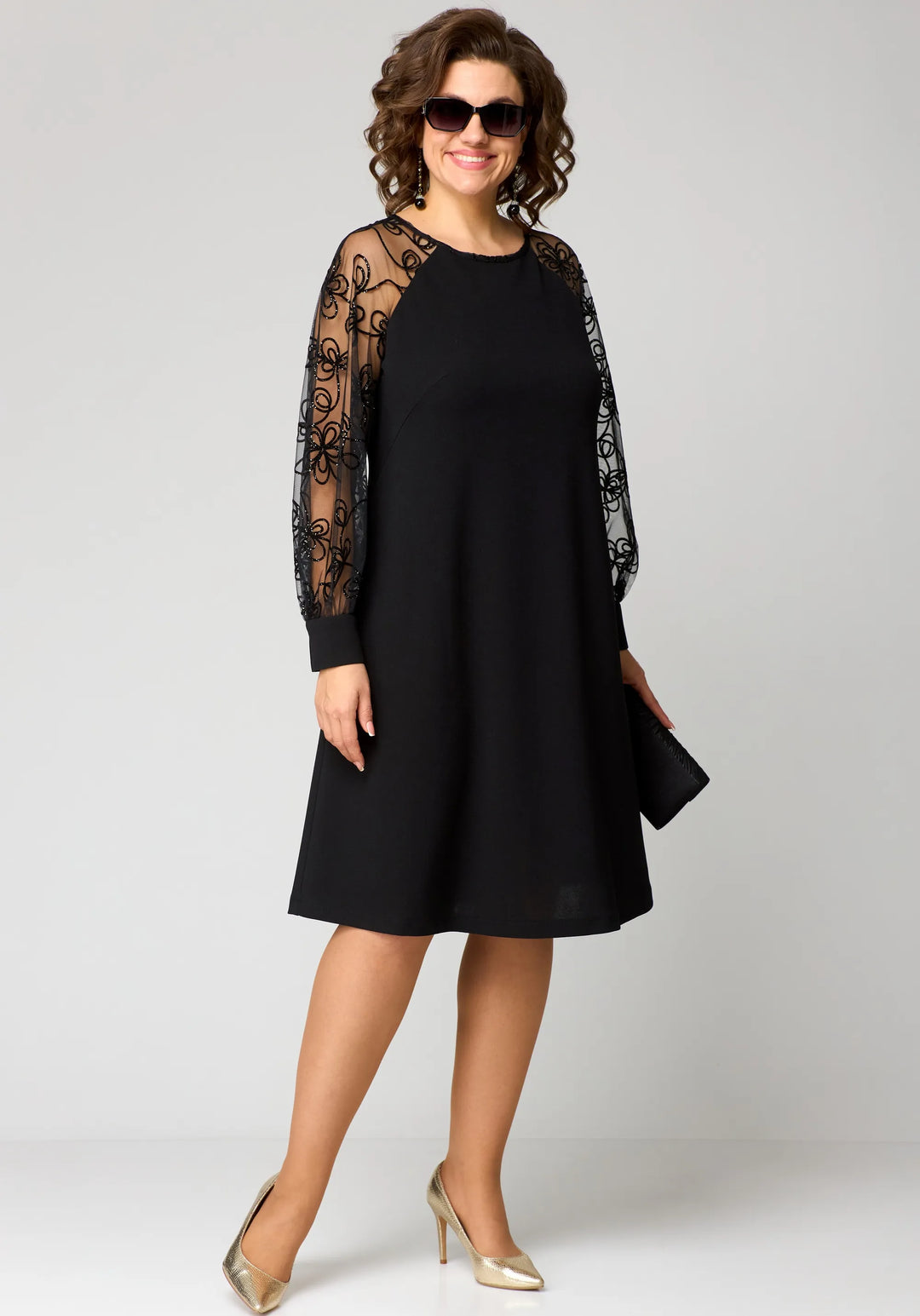 Celeste Floral Sleeve Lace Midi Dress