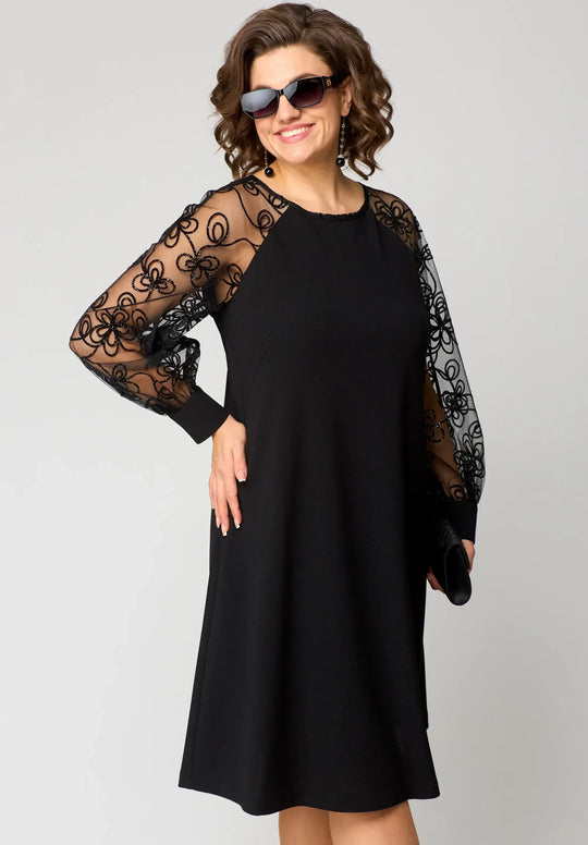 Celeste Floral Sleeve Lace Midi Dress