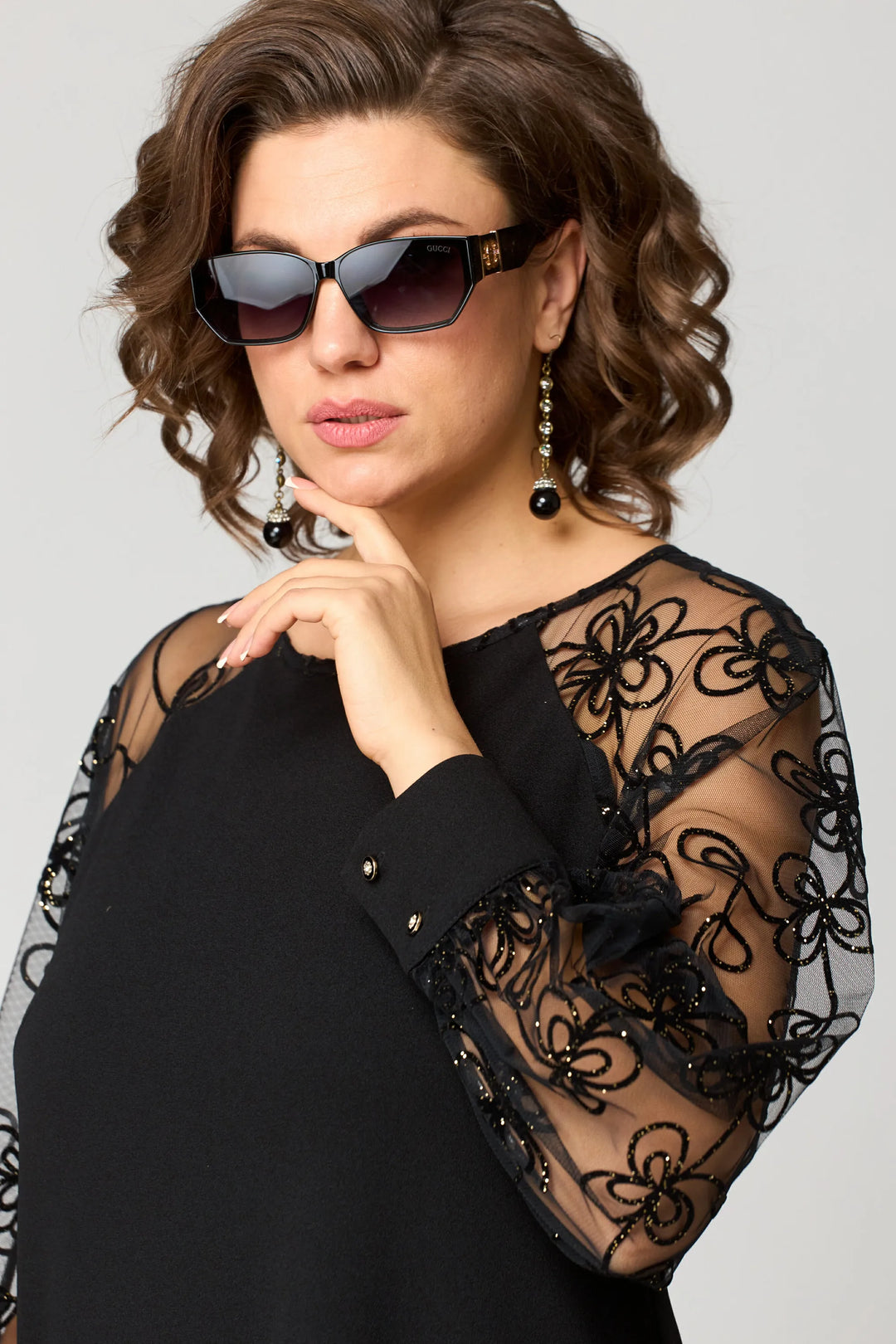 Celeste Floral Sleeve Lace Midi Dress