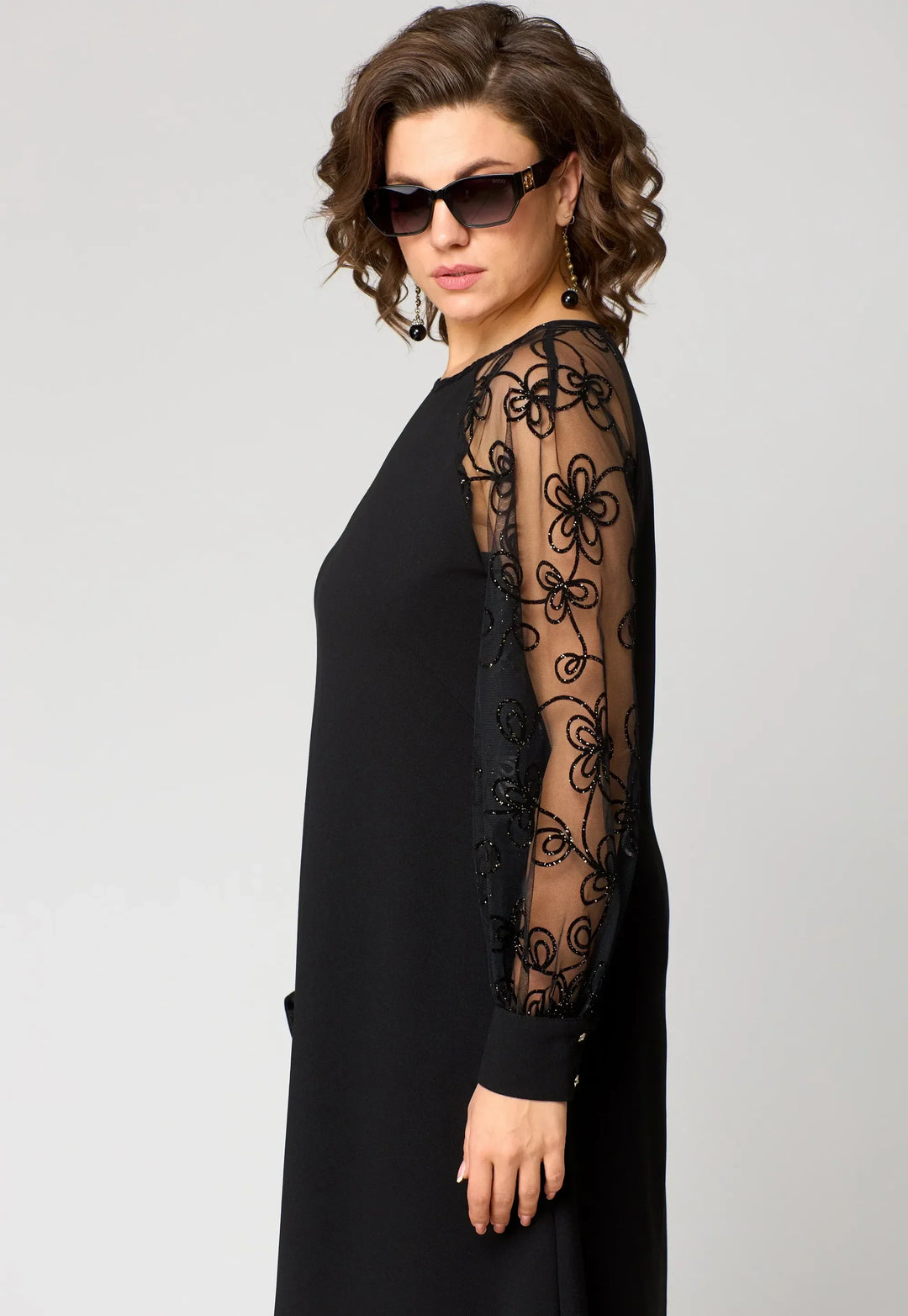 Celeste Floral Sleeve Lace Midi Dress