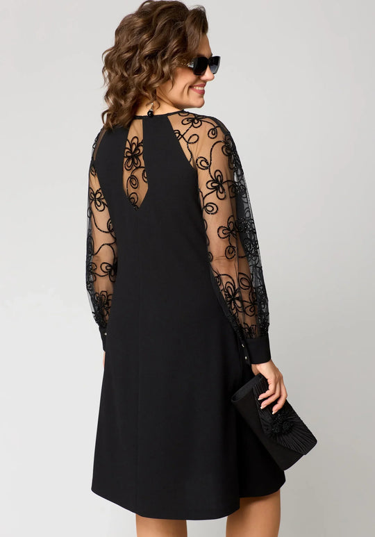 Celeste Floral Sleeve Lace Midi Dress