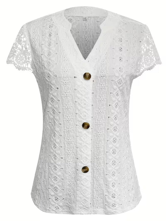 Galatea Button V-Neck T-Shirt