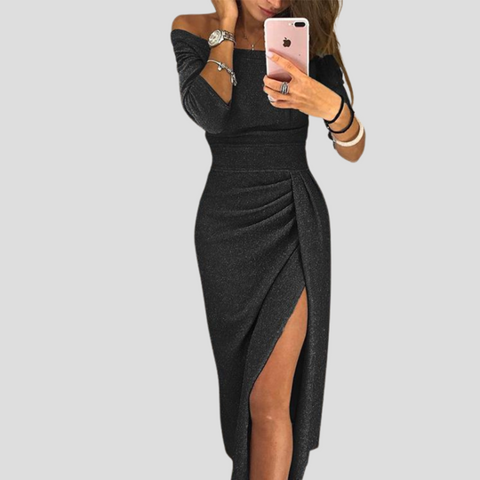 Margot V-Hybrid Neckline Bodycon Maxi Dress
