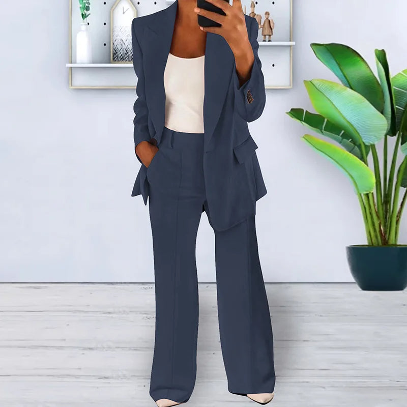 Solenne Pantsuit Wide Leg Trousers Two Piece