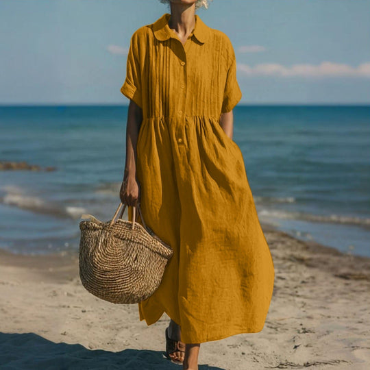 Sophia Collared Button Maxi Dress
