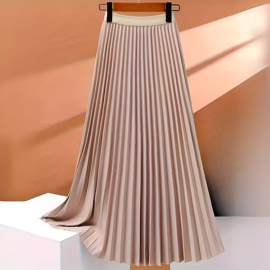 Rosavelle Satin Pleated High Waist Skirt