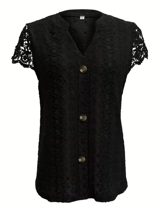 Galatea Button V-Neck T-Shirt