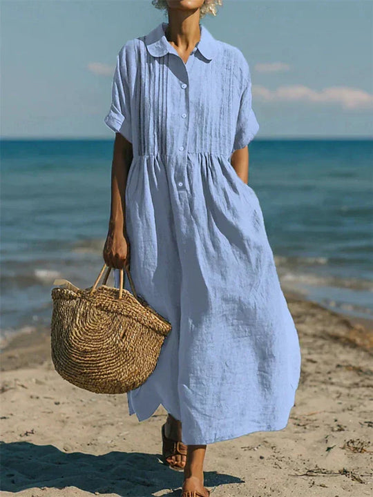 Sophia Collared Button Maxi Dress