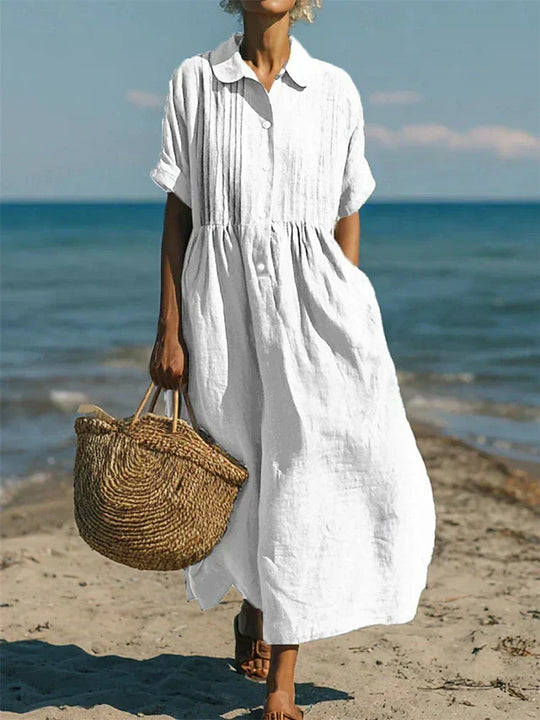Sophia Collared Button Maxi Dress