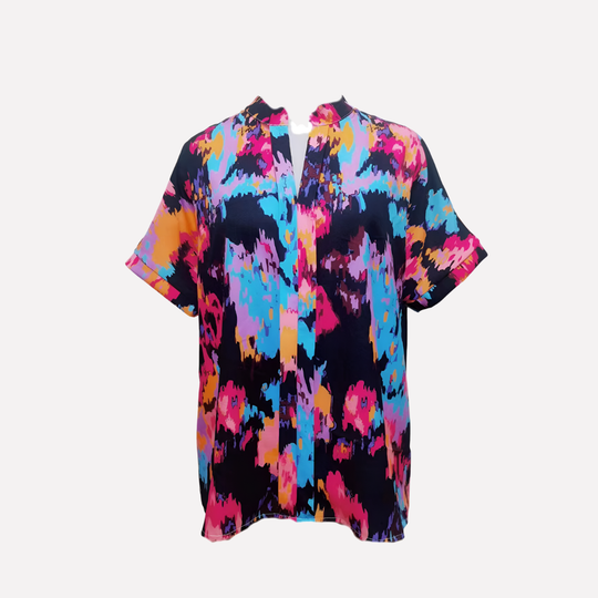 Solara Paisley Printed V-Neck Blouse