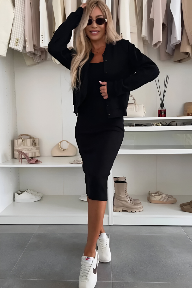 Amelia Midi Dress with Cardigan Set